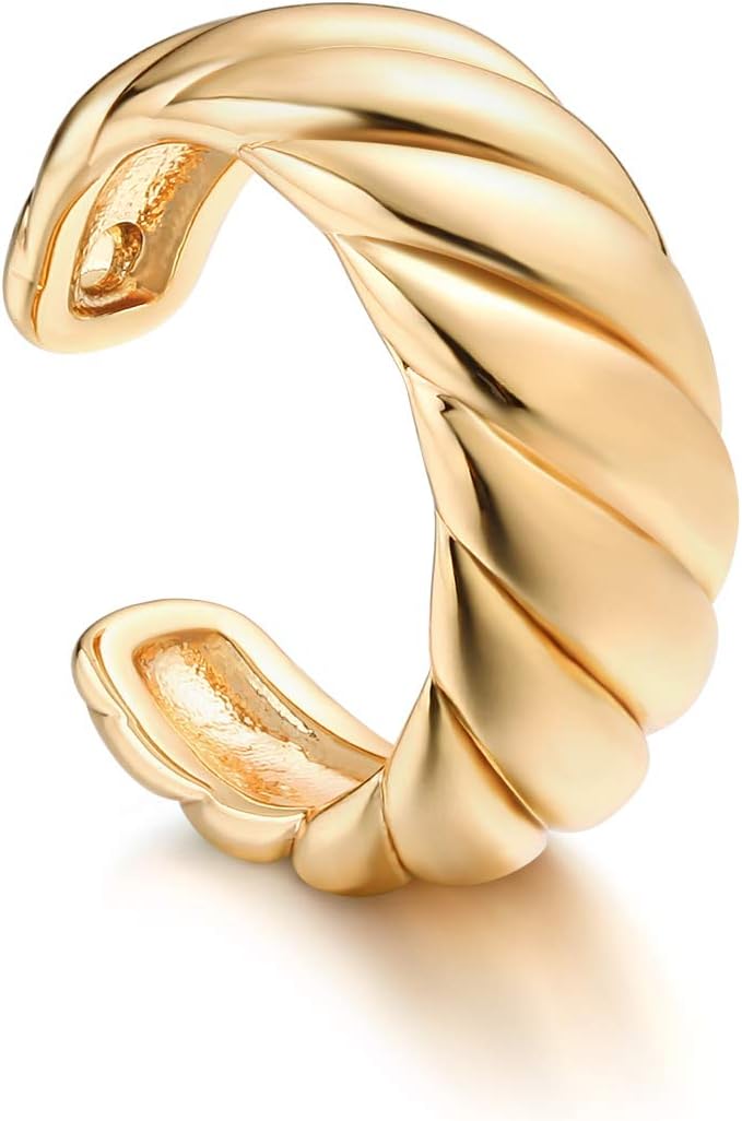 MYEARS Women Ear Cuff Earring Gold Non Pierced Ear Cartilage Clip on Wrap Hoop 14K Gold Filled Tiny Boho Beach Simple Minimalist Delicate Handmade Hypoallergenic Jewelry Gift-Sold as Single/Pair - Image 1